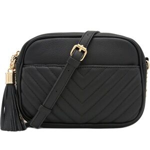 Black Quilted Crossbody Bag
